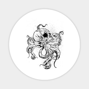 Black skull octopus Magnet